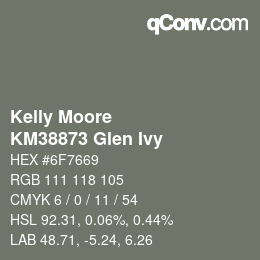 カラーコード: Kelly Moore - KM38873 Glen Ivy | qconv.com