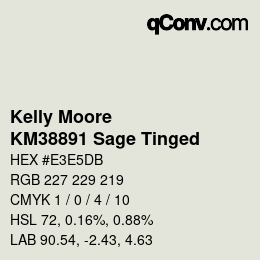 Code couleur: Kelly Moore - KM38891 Sage Tinged | qconv.com