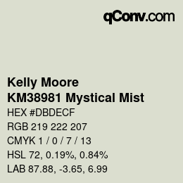 Color code: Kelly Moore - KM38981 Mystical Mist | qconv.com