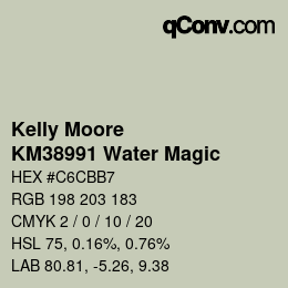 Color code: Kelly Moore - KM38991 Water Magic | qconv.com