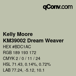 Color code: Kelly Moore - KM39002 Dream Weaver | qconv.com