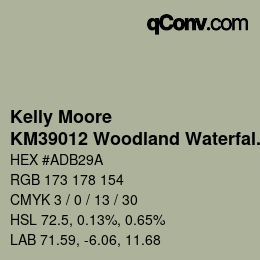 Color code: Kelly Moore - KM39012 Woodland Waterfall | qconv.com