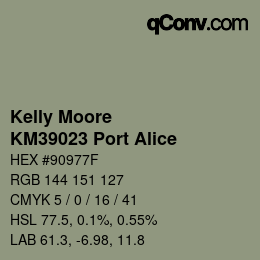 Código de color: Kelly Moore - KM39023 Port Alice | qconv.com