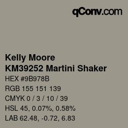 Código de color: Kelly Moore - KM39252 Martini Shaker | qconv.com