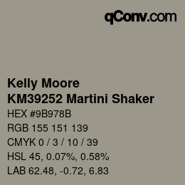 カラーコード: Kelly Moore - KM39252 Martini Shaker | qconv.com
