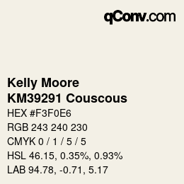 カラーコード: Kelly Moore - KM39291 Couscous | qconv.com