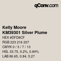 Código de color: Kelly Moore - KM39301 Silver Plume | qconv.com