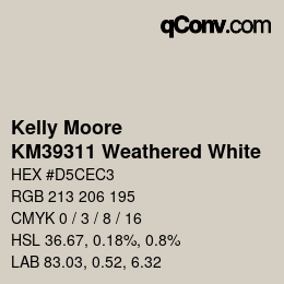 Código de color: Kelly Moore - KM39311 Weathered White | qconv.com