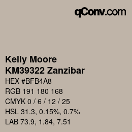 Farbcode: Kelly Moore - KM39322 Zanzibar | qconv.com