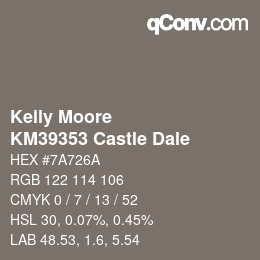 カラーコード: Kelly Moore - KM39353 Castle Dale | qconv.com