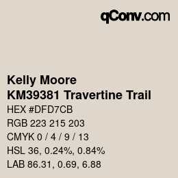 Color code: Kelly Moore - KM39381 Travertine Trail | qconv.com