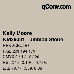 Color code: Kelly Moore - KM39391 Tumbled Stone | qconv.com