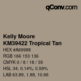 Color code: Kelly Moore - KM39422 Tropical Tan | qconv.com