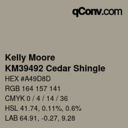 Farbcode: Kelly Moore - KM39492 Cedar Shingle | qconv.com