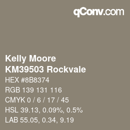 颜色代码: Kelly Moore - KM39503 Rockvale | qconv.com