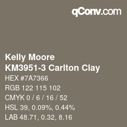 Color code: Kelly Moore - KM3951-3 Carlton Clay | qconv.com