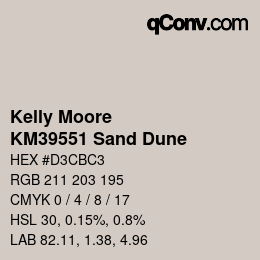 Color code: Kelly Moore - KM39551 Sand Dune | qconv.com