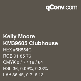 Color code: Kelly Moore - KM39605 Clubhouse | qconv.com