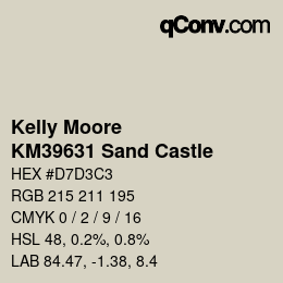 Color code: Kelly Moore - KM39631 Sand Castle | qconv.com