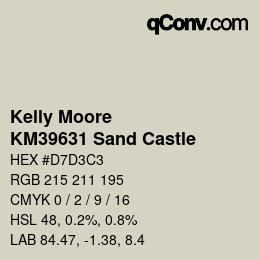 カラーコード: Kelly Moore - KM39631 Sand Castle | qconv.com