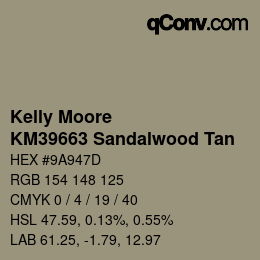 Color code: Kelly Moore - KM39663 Sandalwood Tan | qconv.com