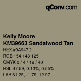Code couleur: Kelly Moore - KM39663 Sandalwood Tan | qconv.com
