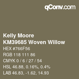 Color code: Kelly Moore - KM39685 Woven Willow | qconv.com