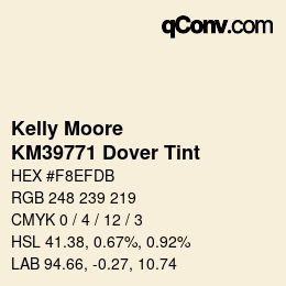 Color code: Kelly Moore - KM39771 Dover Tint | qconv.com