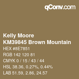 カラーコード: Kelly Moore - KM39845 Brown Mountain | qconv.com