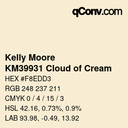 Color code: Kelly Moore - KM39931 Cloud of Cream | qconv.com