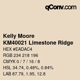 Color code: Kelly Moore - KM40021 Limestone Ridge | qconv.com