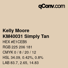 Color code: Kelly Moore - KM40031 Simply Tan | qconv.com