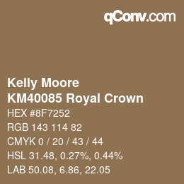 Color code: Kelly Moore - KM40085 Royal Crown | qconv.com