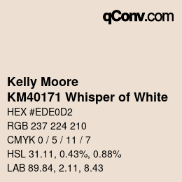カラーコード: Kelly Moore - KM40171 Whisper of White | qconv.com