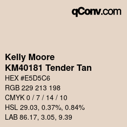 カラーコード: Kelly Moore - KM40181 Tender Tan | qconv.com