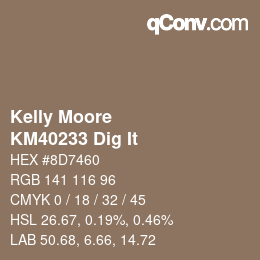 Color code: Kelly Moore - KM40233 Dig It | qconv.com