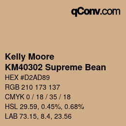 カラーコード: Kelly Moore - KM40302 Supreme Bean | qconv.com