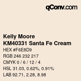 Código de color: Kelly Moore - KM40331 Santa Fe Cream | qconv.com