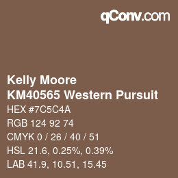 Farbcode: Kelly Moore - KM40565 Western Pursuit | qconv.com