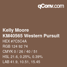 Color code: Kelly Moore - KM40565 Western Pursuit | qconv.com