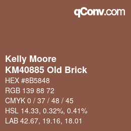 Código de color: Kelly Moore - KM40885 Old Brick | qconv.com