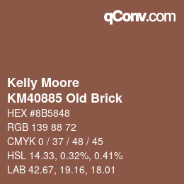 カラーコード: Kelly Moore - KM40885 Old Brick | qconv.com