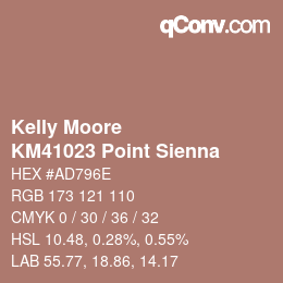 Color code: Kelly Moore - KM41023 Point Sienna | qconv.com