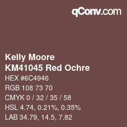 Color code: Kelly Moore - KM41045 Red Ochre | qconv.com