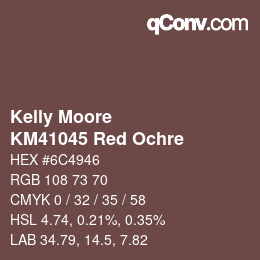 Code couleur: Kelly Moore - KM41045 Red Ochre | qconv.com