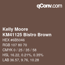 カラーコード: Kelly Moore - KM41125 Bistro Brown | qconv.com