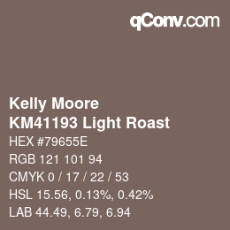 Color code: Kelly Moore - KM41193 Light Roast | qconv.com