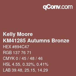 Código de color: Kelly Moore - KM41285 Autumns Bronze | qconv.com
