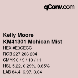 Color code: Kelly Moore - KM41301 Mohican Mist | qconv.com