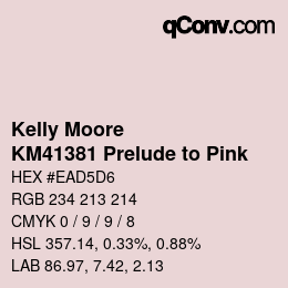 カラーコード: Kelly Moore - KM41381 Prelude to Pink | qconv.com